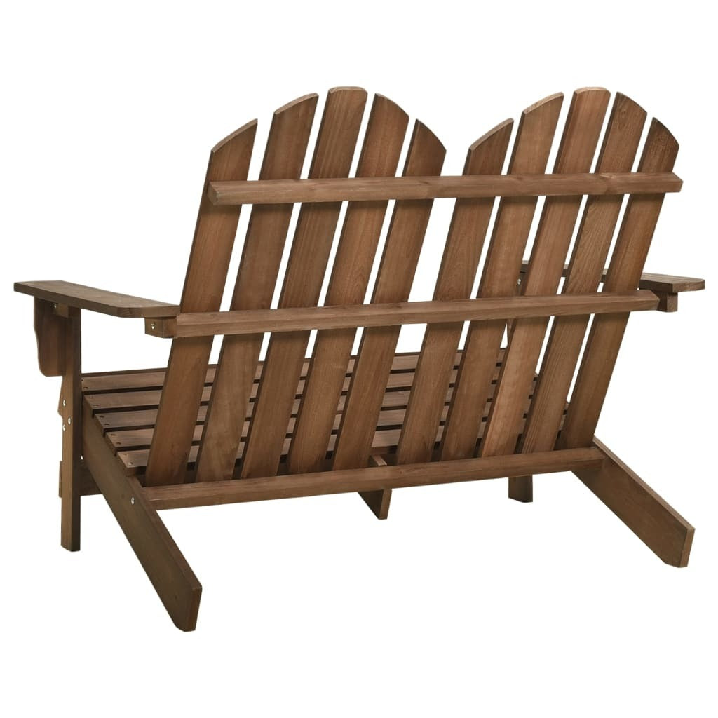 2-Seater Patio Adirondack Chair Solid Wood Fir Brown