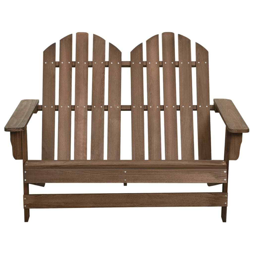 2-Seater Patio Adirondack Chair Solid Wood Fir Brown