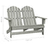 2-Seater Patio Adirondack Chair Solid Wood Fir Gray
