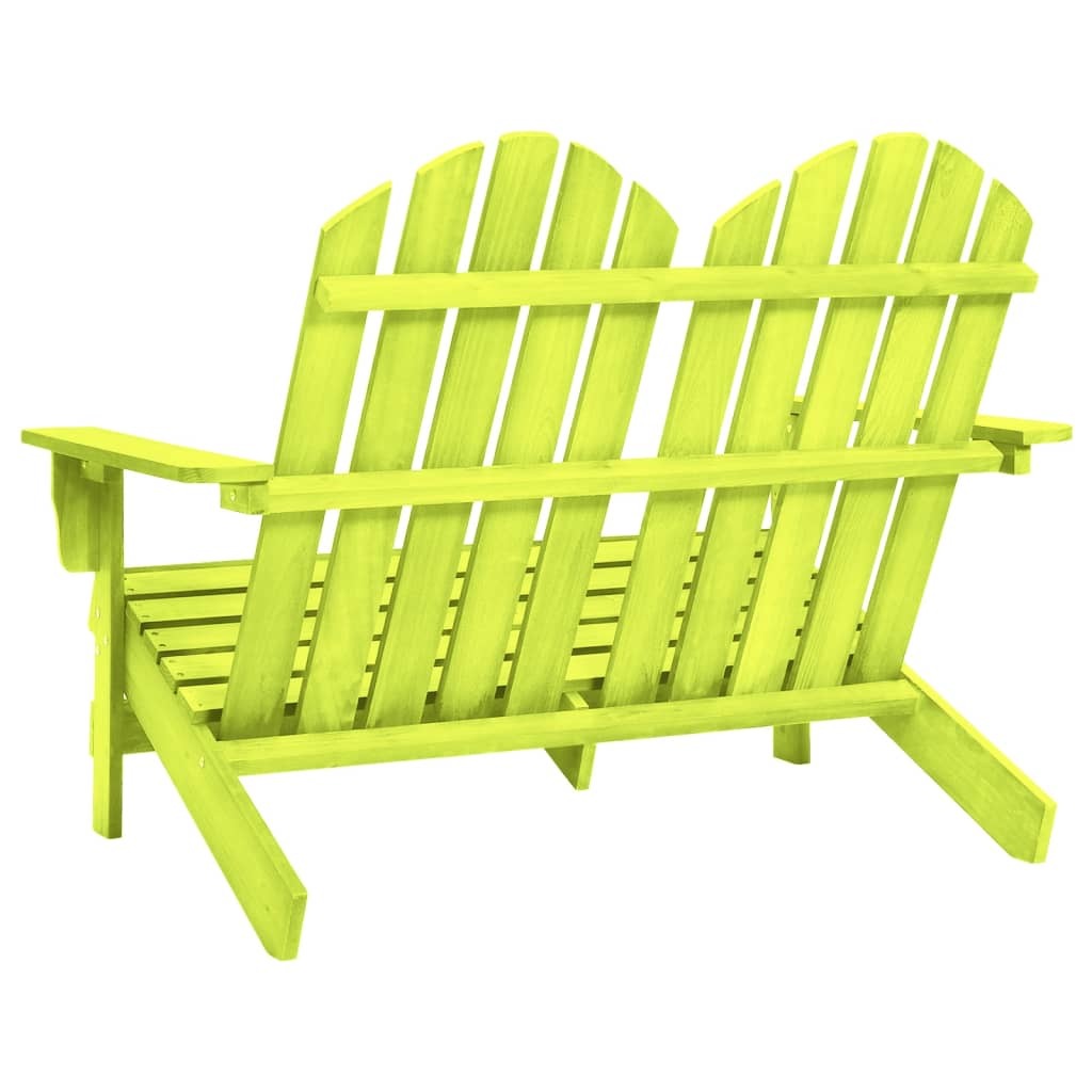 2-Seater Patio Adirondack Chair Solid Wood Fir Green