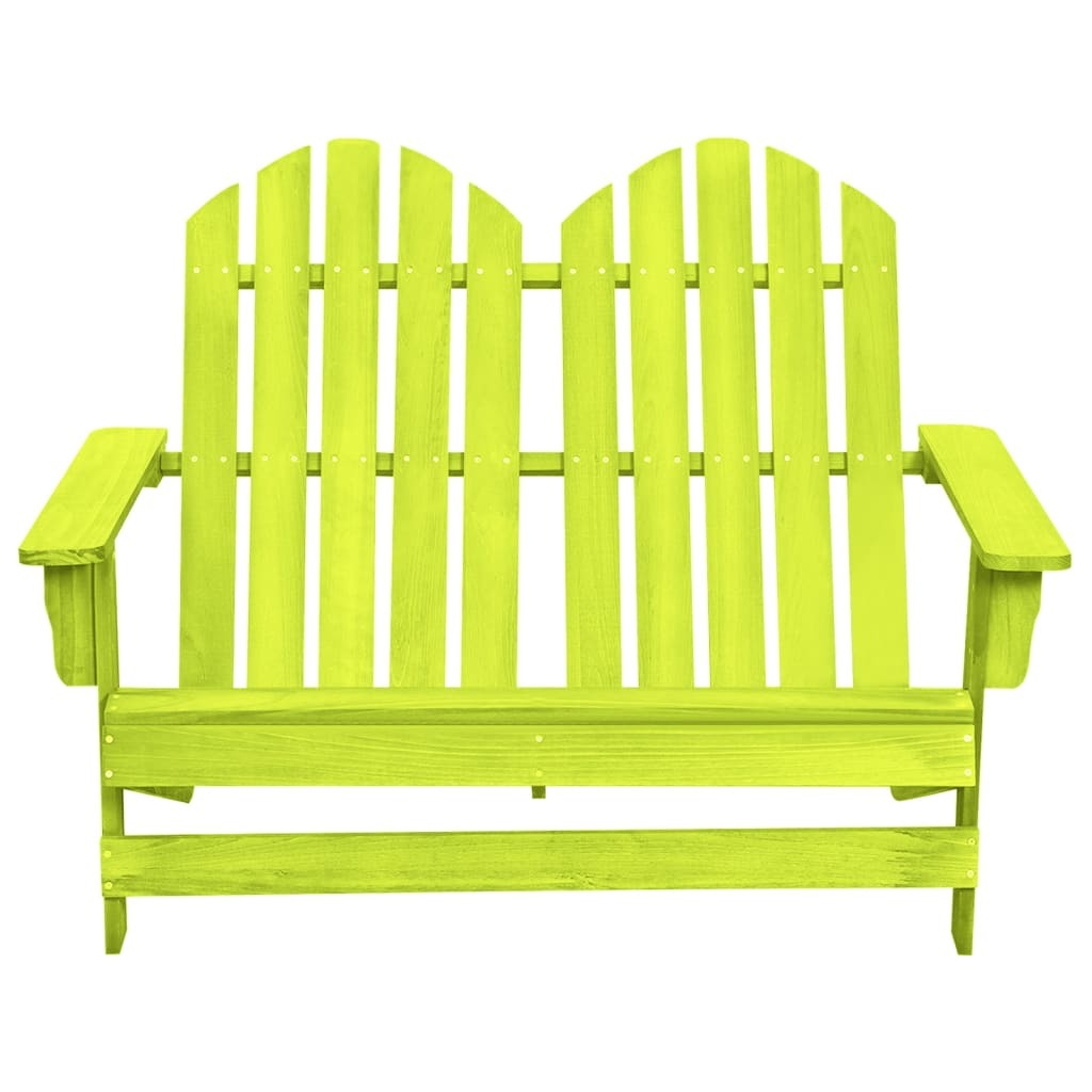2-Seater Patio Adirondack Chair Solid Wood Fir Green