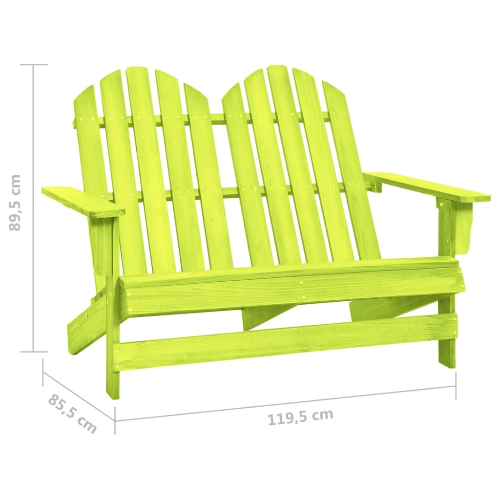 2-Seater Patio Adirondack Chair Solid Wood Fir Green