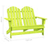 2-Seater Patio Adirondack Chair Solid Wood Fir Green