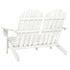 2-Seater Patio Adirondack Chair Solid Wood Fir White