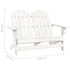 2-Seater Patio Adirondack Chair Solid Wood Fir White