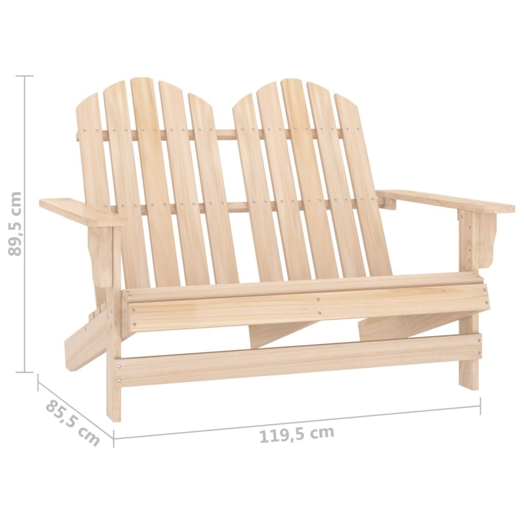 2-Seater Patio Adirondack Chair Solid Wood Fir