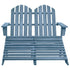 2-Seater Patio Adirondack Chair&Ottoman Fir Wood Blue