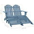 2-Seater Patio Adirondack Chair&Ottoman Fir Wood Blue