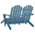 2-Seater Patio Adirondack Chair&Ottoman Fir Wood Blue