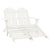 2-Seater Patio Adirondack Chair&Ottoman Fir Wood White