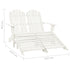 2-Seater Patio Adirondack Chair&Ottoman Fir Wood White