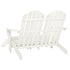 2-Seater Patio Adirondack Chair&Ottoman Fir Wood White