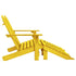 2-Seater Patio Adirondack Chair&Ottoman Fir Wood Yellow