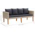 2-Seater Patio Sofa with Cushions Poly Rattan Beige - WoodPoly.com