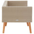 2-Seater Patio Sofa with Cushions Poly Rattan Beige - WoodPoly.com