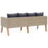 2-Seater Patio Sofa with Cushions Poly Rattan Beige - WoodPoly.com