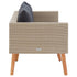 2-Seater Patio Sofa with Cushions Poly Rattan Beige - WoodPoly.com