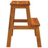 2 Step Stool 15.7"x15"x19.7" Solid Wood Acacia