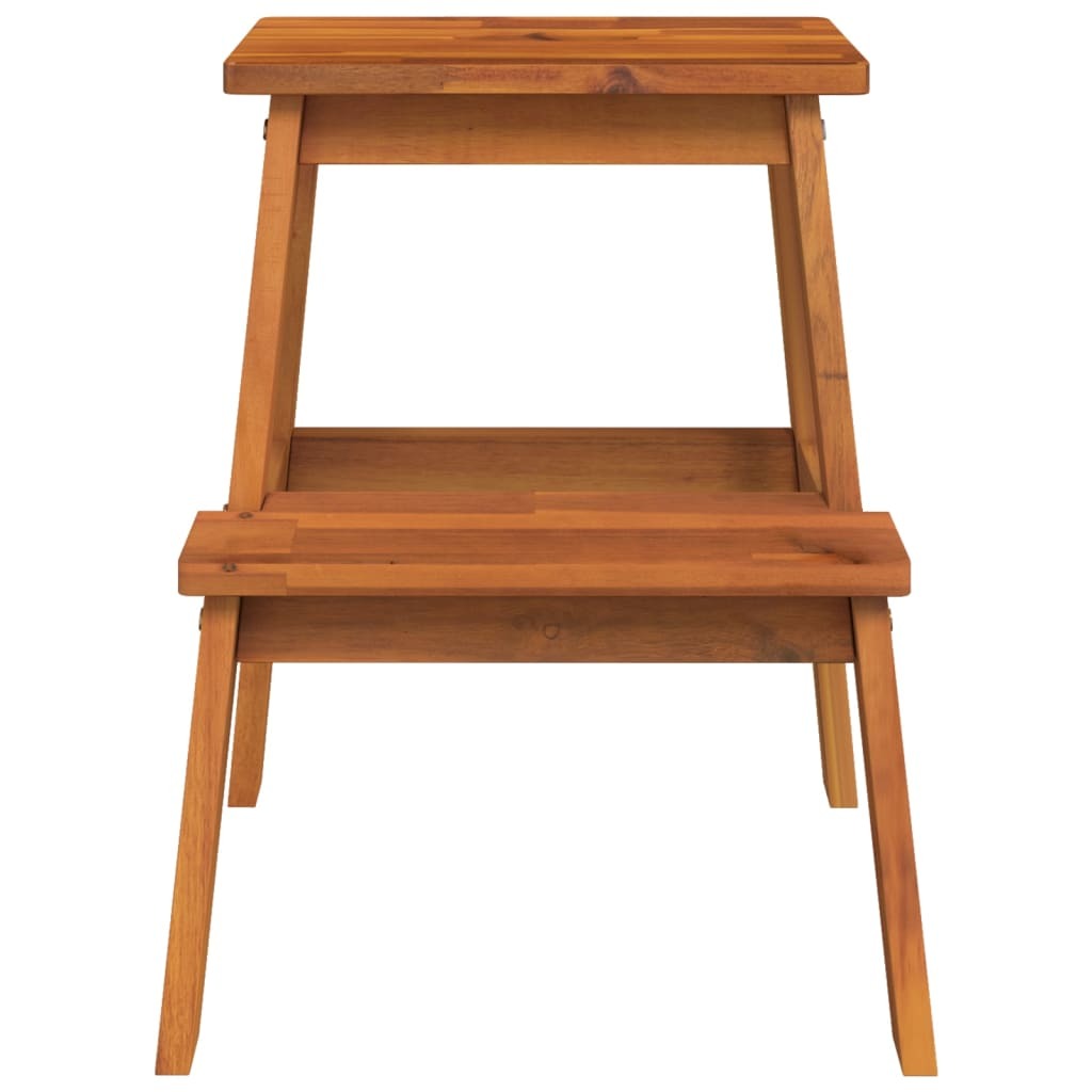 2 Step Stool 15.7"x15"x19.7" Solid Wood Acacia