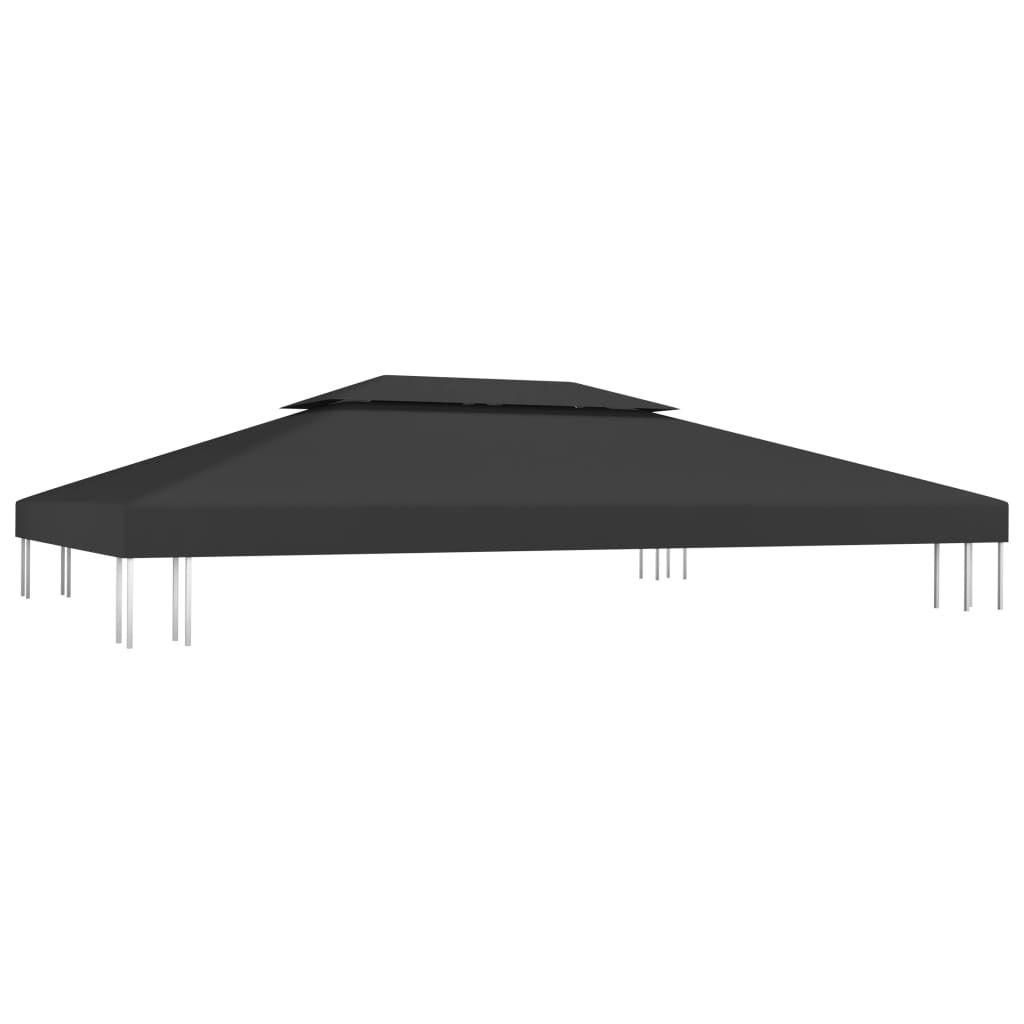 2-Tier Gazebo Top Cover 1 oz/ft² 13.1'x9.8' Black - WoodPoly.com