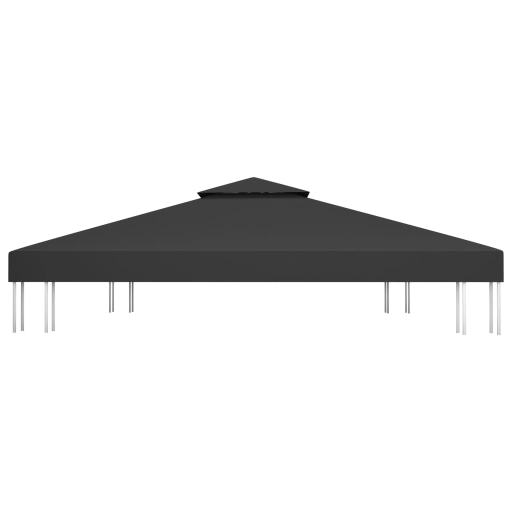 2-Tier Gazebo Top Cover 1 oz/ft² 13.1'x9.8' Black - WoodPoly.com