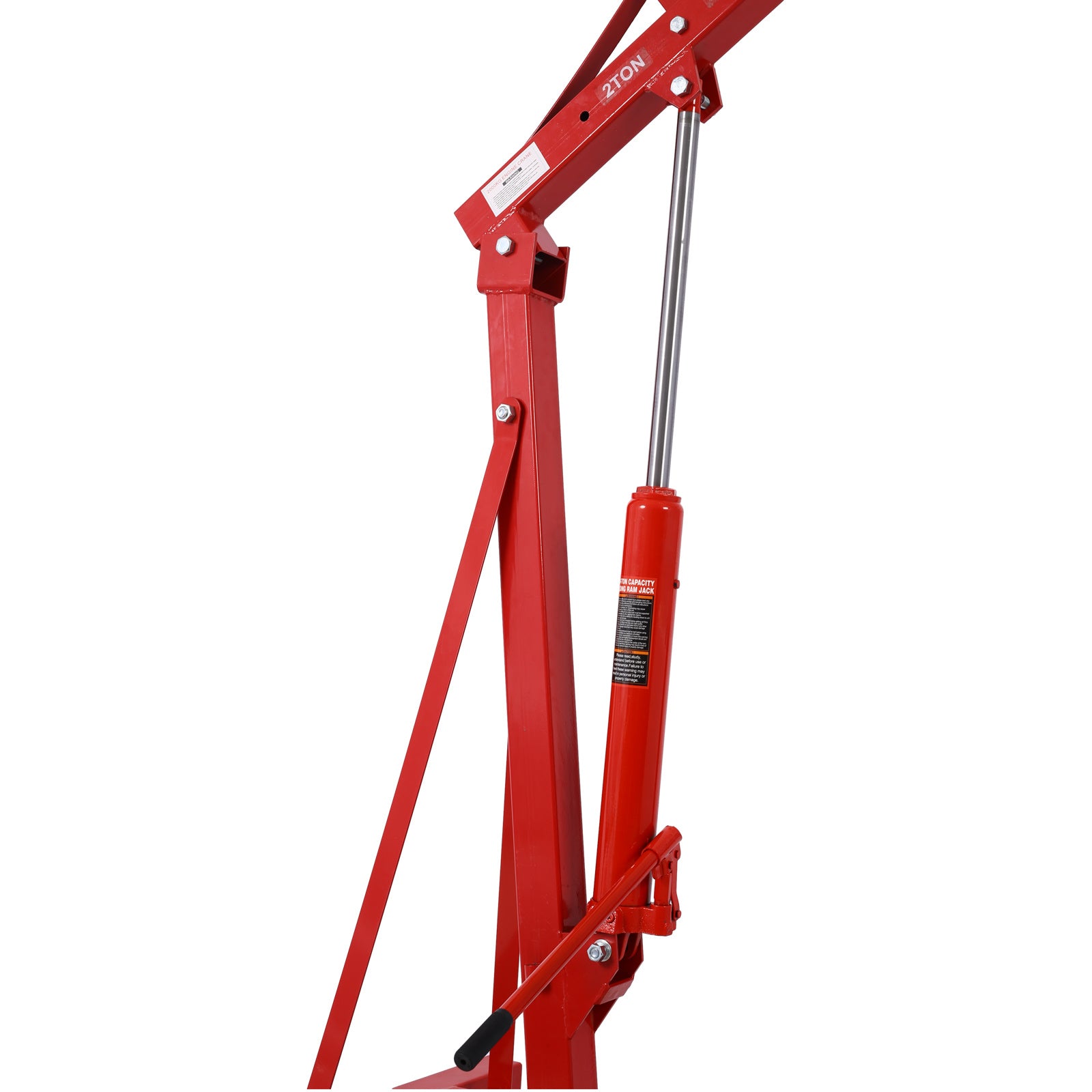 2 Ton Folding Engine Hoist Cherry Picker Shop Crane Hoist Lift, Heavy Duty Steel with 6 Iron Caster Wheels (Red)