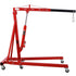 2 Ton Folding Engine Hoist Cherry Picker Shop Crane Hoist Lift, Heavy Duty Steel with 6 Iron Caster Wheels (Red)