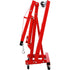 2 Ton Folding Engine Hoist Cherry Picker Shop Crane Hoist Lift, Heavy Duty Steel with 6 Iron Caster Wheels (Red)