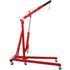 2 Ton Folding Engine Hoist Cherry Picker Shop Crane Hoist Lift, Heavy Duty Steel with 6 Iron Caster Wheels (Red)