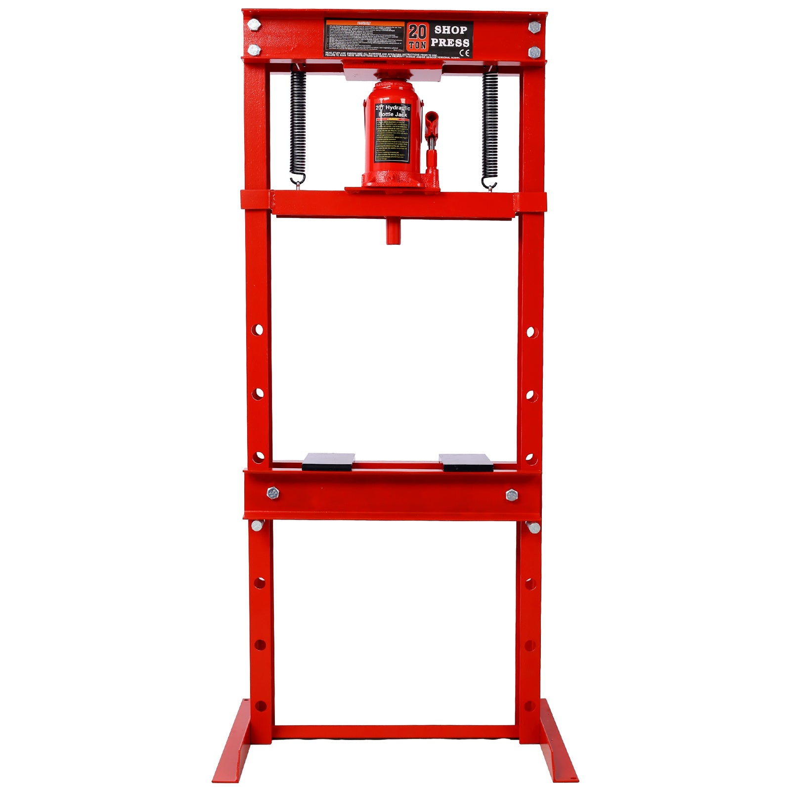 20 Ton Bottle Jack Shop Press, Bend, Straighten, or Press Parts, Install Bearings, U-Joints, Bushings, Ball Joints, and Pulleys,RED