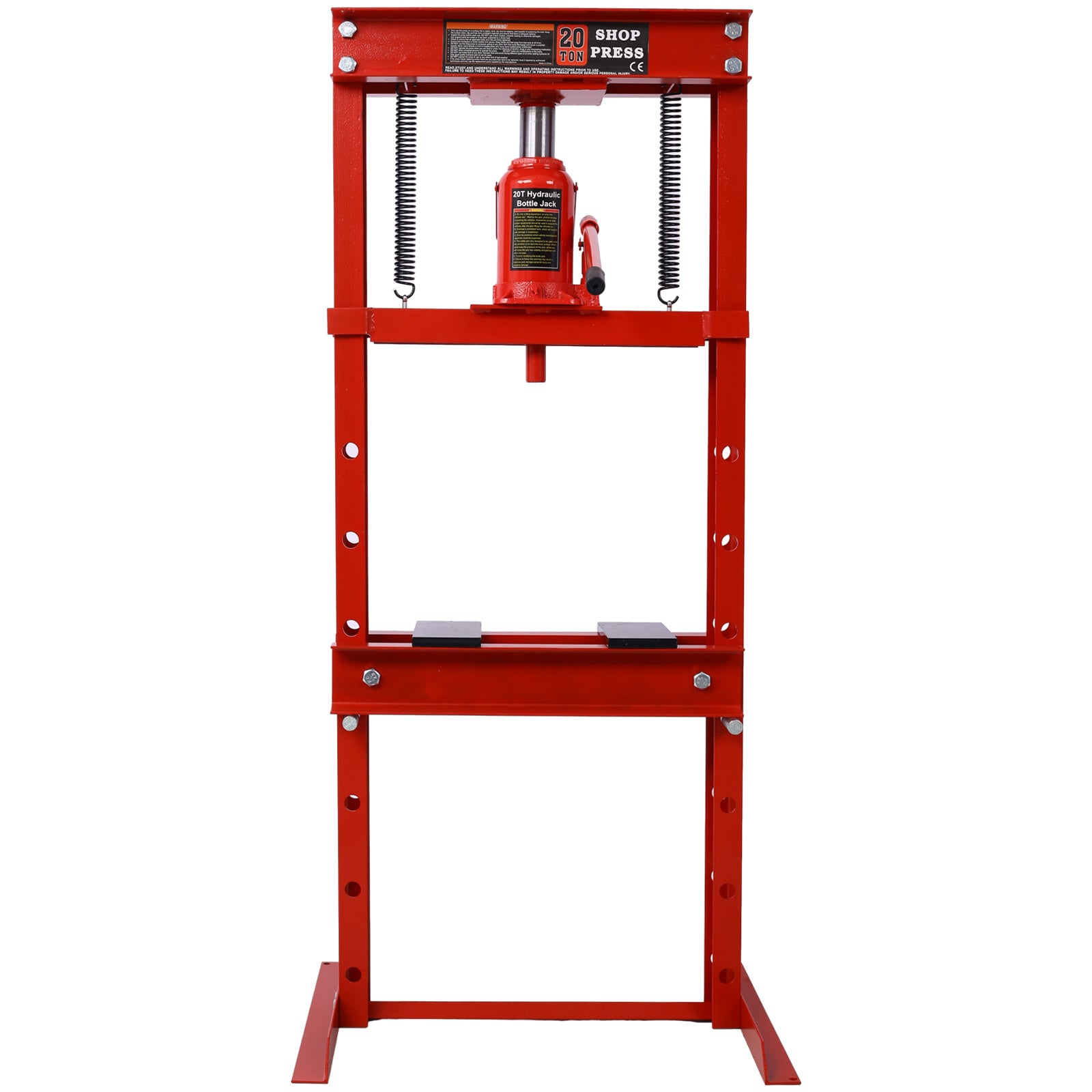 20 Ton Bottle Jack Shop Press, Bend, Straighten, or Press Parts, Install Bearings, U-Joints, Bushings, Ball Joints, and Pulleys,RED