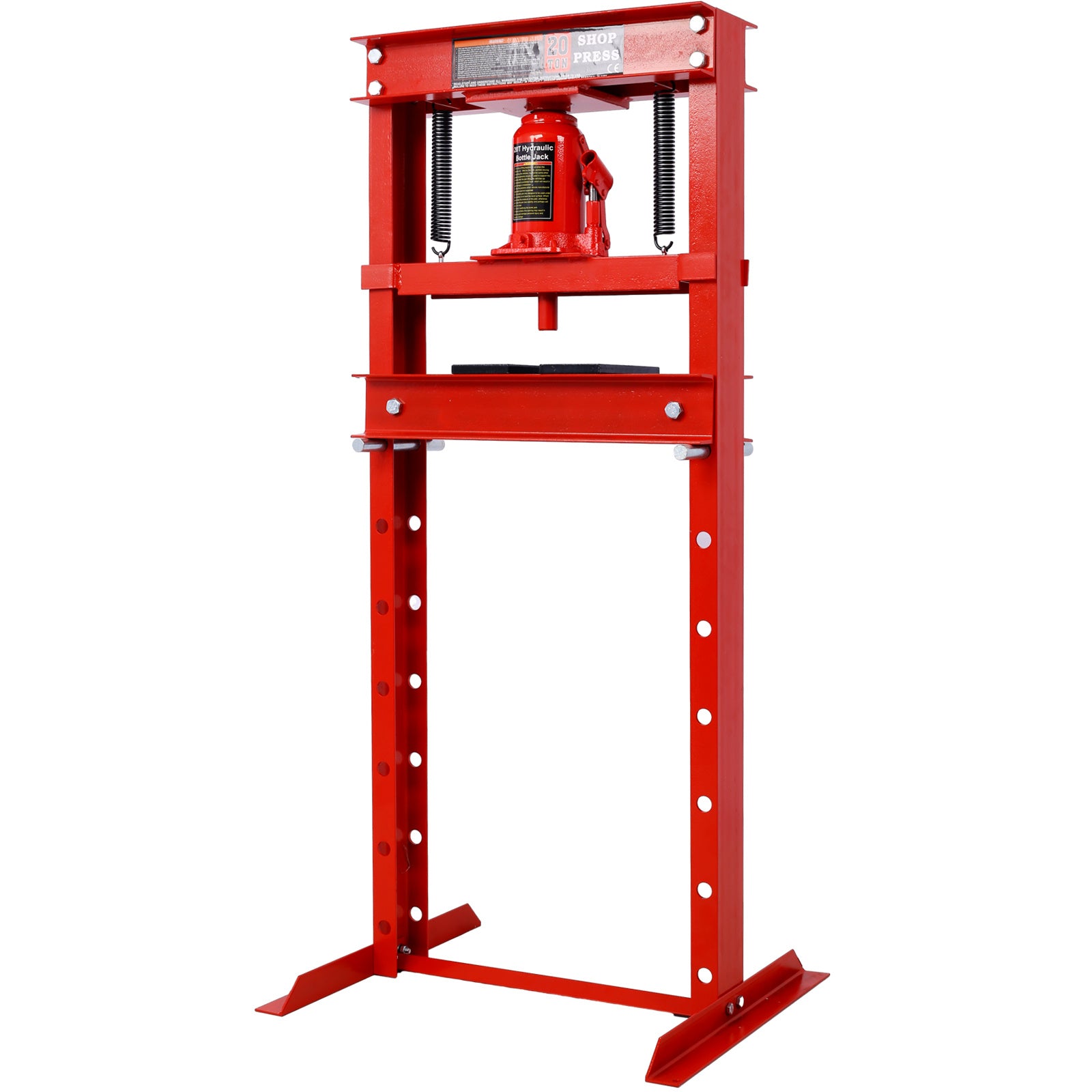 20 Ton Bottle Jack Shop Press, Bend, Straighten, or Press Parts, Install Bearings, U-Joints, Bushings, Ball Joints, and Pulleys,RED