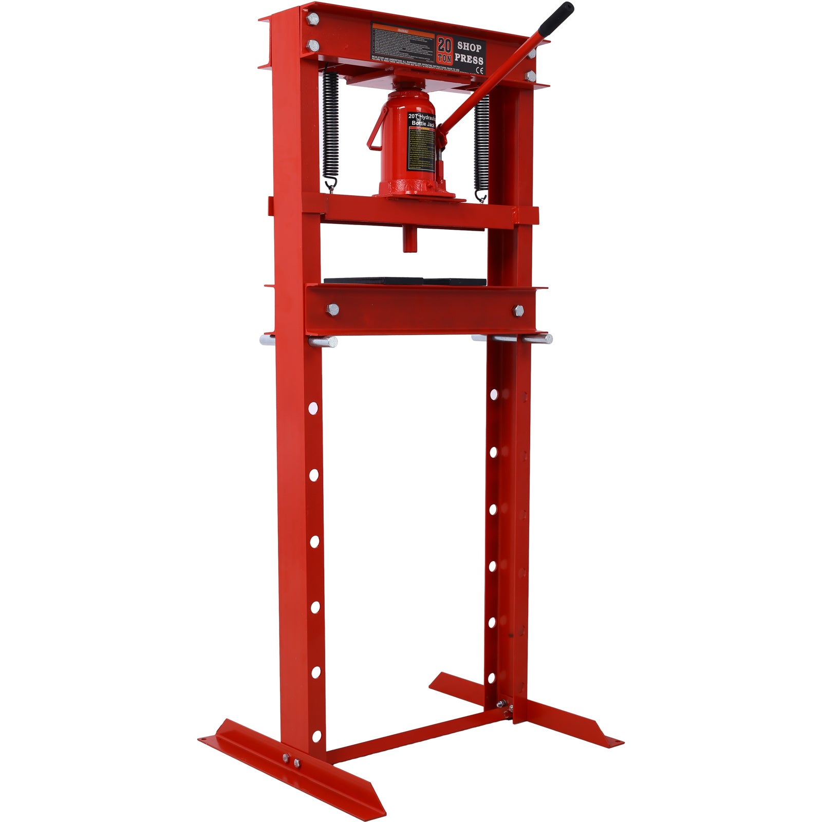 20 Ton Bottle Jack Shop Press, Bend, Straighten, or Press Parts, Install Bearings, U-Joints, Bushings, Ball Joints, and Pulleys,RED