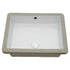 20"x15.5" White Ceramic Rectangular Undermount Bathroom Sink with Overflow