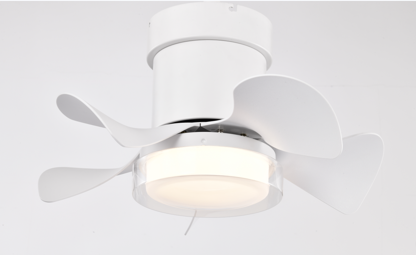 21 inch Ceiling Fan with 3 Color Temperatures Light and Remote Control DC Motor Powerful and low noise Small Space ceiling fan for Kitchen Bedroom Dining room Toilet Patio (Matte White)