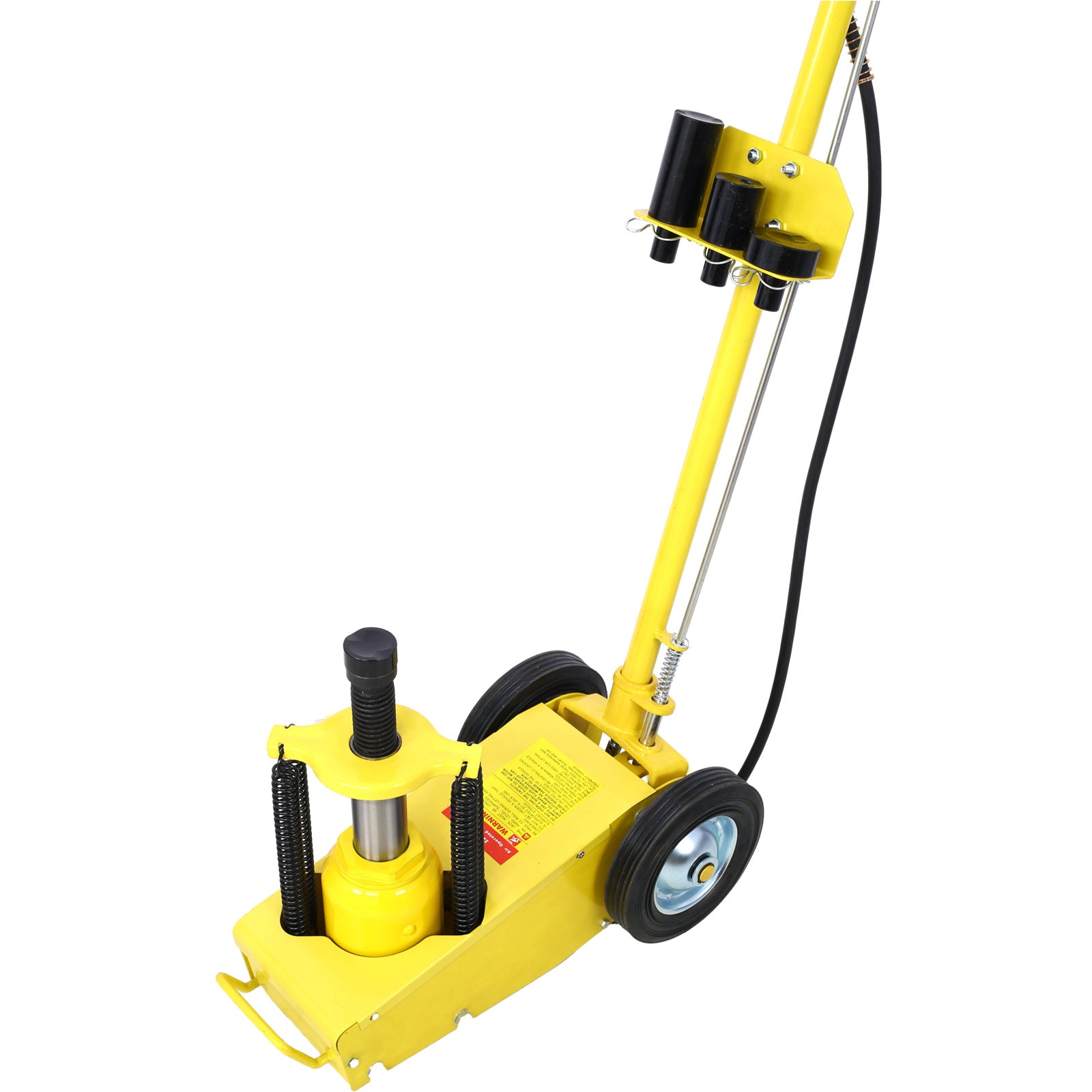 22 Ton Hydraulic Floor Jack Air-Operated Axle Bottle Jack with (4) Extension Saddle Set Built-in Wheels,Yellow