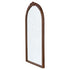 23" x 42" Hand Carved Rose Antique Mirror Frame, Wood Arch Mirror Wall Decor for Living Room, Bathroom, Entryway(Brown)