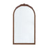 23" x 42" Hand Carved Rose Antique Mirror Frame, Wood Arch Mirror Wall Decor for Living Room, Bathroom, Entryway(Brown)