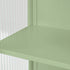 23.62"Glass Doors Modern Two-door Wall Cabinet with Featuring Two-tier Enclosed Storage, an Open Shelf, and Towel Rack, for Entryway Living Room Bathroom Dining Room,Green