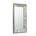 24" x 15" Antique Silver Rectangle Mirror with Floral Accents, Mirrored Display Tray, Hanging Wall Mirror