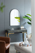 24" x 36" Black Arched Mirror with Metal Frame, Wall Mirror for Living Room Bedroom Entryway