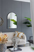 24" x 36" Black Arched Mirror with Metal Frame, Wall Mirror for Living Room Bedroom Entryway