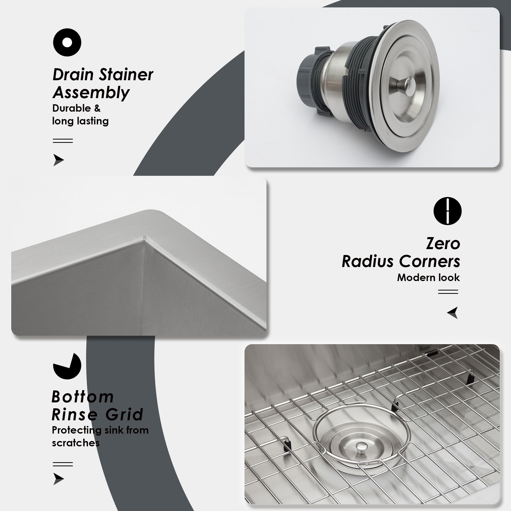 25 Inch Undermount Sink - 25"x22"x9" Undermount Stainless Steel Kitchen Sink 18 Gauge 9 Inch Deep Single Bowl Kitchen Sink Basin