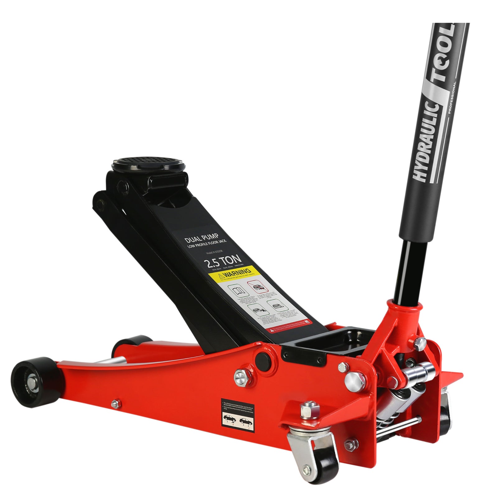 2.5 Ton Low Profile Floor Jack,Steel Racing Floor Jack with Dual PistonsQuick Lift Pump,Hydraulic floor jack Lifting range 3.5