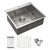 25x22x9 inch Kitchen Sink Drop In 18 Gauge Stainless Steel 25" Single Bowl Topmount Kitchen Sink Basin