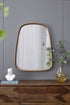 27"x37" Irrgeular Mirror with Wood Frame, Wall Mirror for Living Room Bathroom Entryway