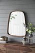 27"x37" Irrgeular Mirror with Wood Frame, Wall Mirror for Living Room Bathroom Entryway
