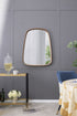 27"x37" Irrgeular Mirror with Wood Frame, Wall Mirror for Living Room Bathroom Entryway