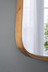 27"x37" Irrgeular Mirror with Wood Frame, Wall Mirror for Living Room Bathroom Entryway