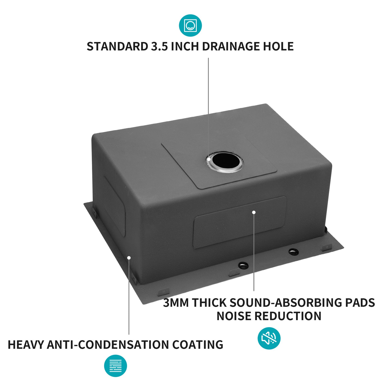 28x22x10 inch Kitchen Sink Drop In 16 Gauge Stainless Steel 28
